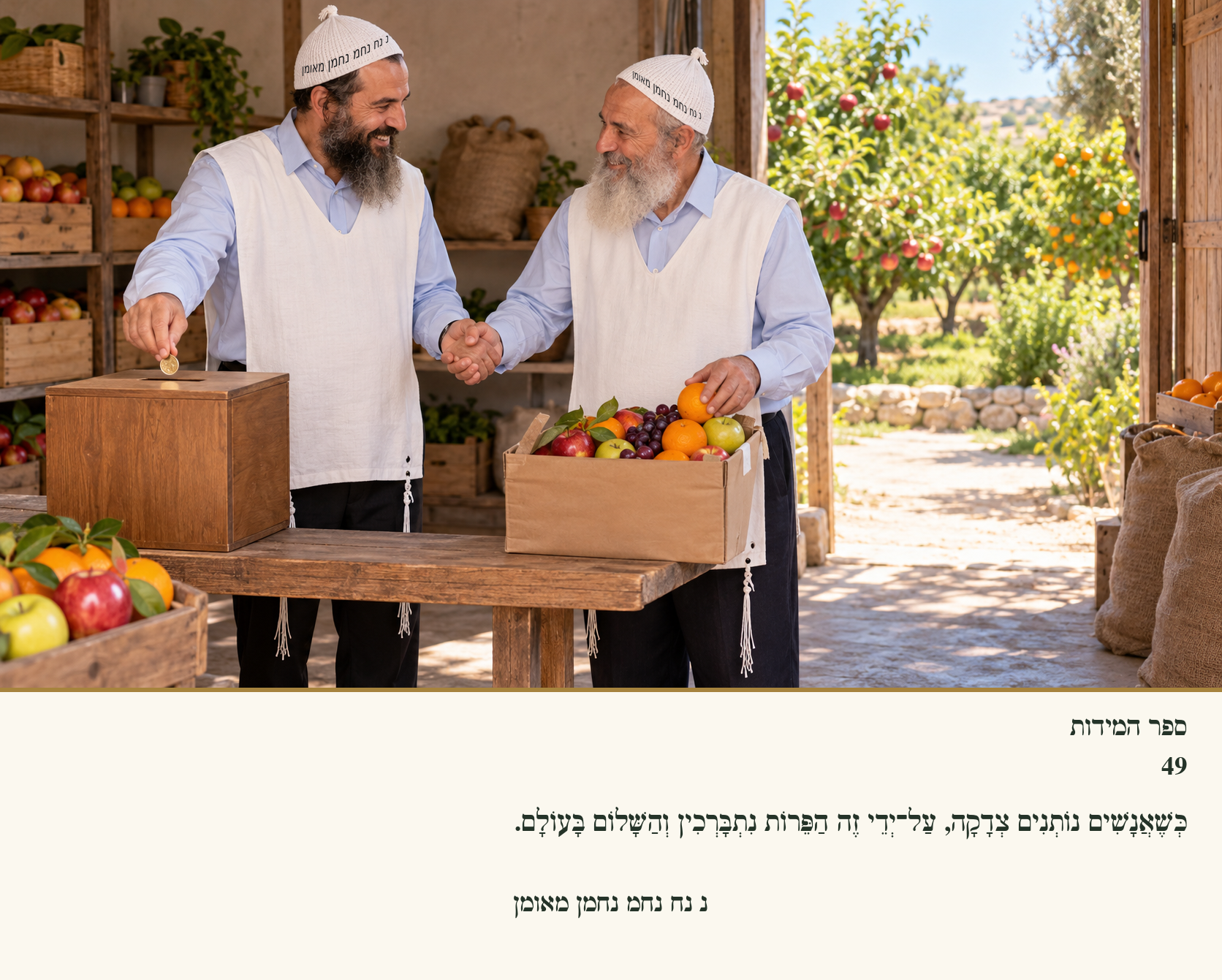 Sefer Hamidos Charity teaching 49 hebrew picture